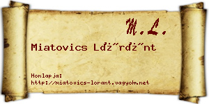 Miatovics Lóránt névjegykártya